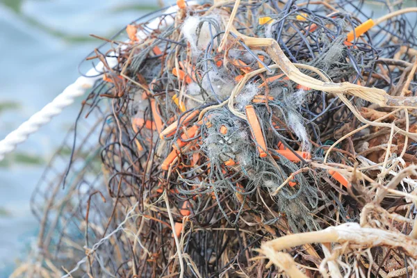 Tangled Mess Fishing Nets Plastic Rope — Stock Photo, Image