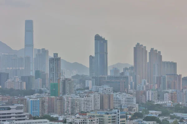 Meio Kowloon Hong Kong Skyline — Fotografia de Stock