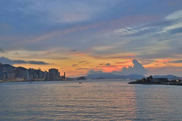 Victoria Limanı Hong Kong Batı Görünümünü — Stok fotoğraf