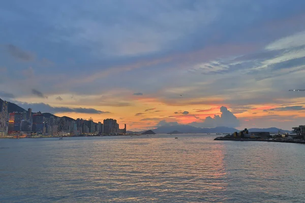 香港维多利亚港西景 — 图库照片