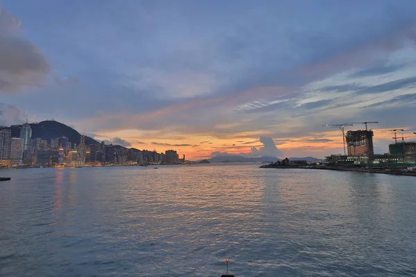 香港维多利亚港西景 — 图库照片