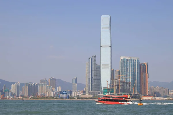 澳门至香港渡轮船香港海港 — 图库照片