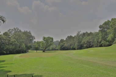 Mükemmel çim golf sahası önce alan bir hk