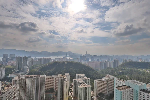 Kowloon Panorama Zobrazení Bodu Východ — Stock fotografie