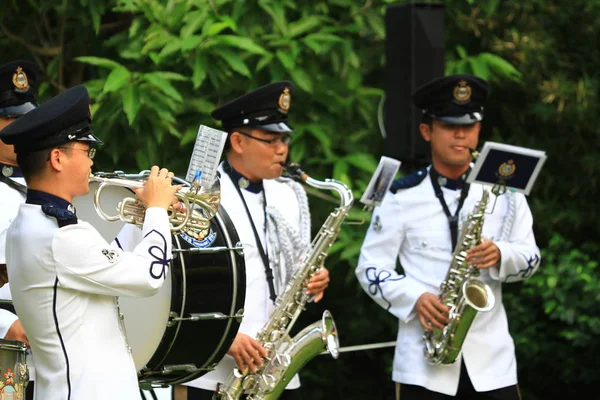 Die Hong Kong Police Music Band Bei Der Show — Stockfoto