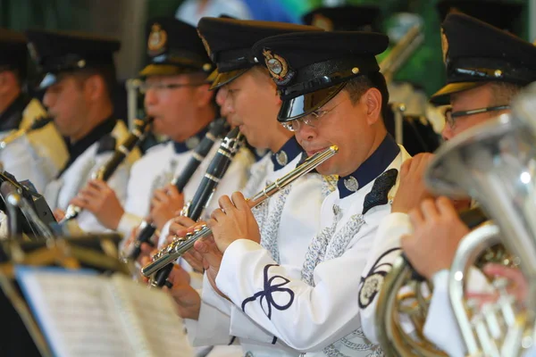 Hudební Skupina Policie Hong Kong Ukázat — Stock fotografie