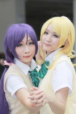 Asya csoplay partide giyinmiş Cosplayer