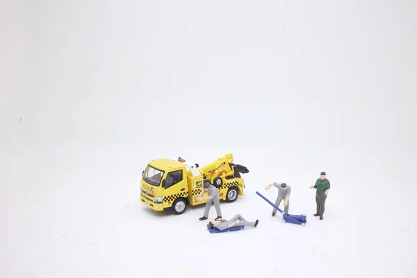 Figura Del Lavoratore Con Carro Attrezzi — Foto Stock