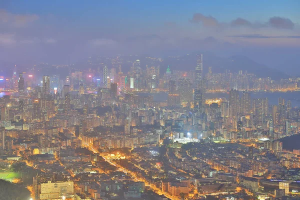 Kowloon Gece Görünümü Aslan Rock — Stok fotoğraf