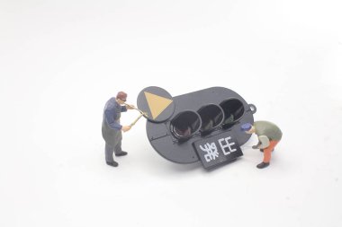 heykelcik mühendis işçi helptraffic ışık