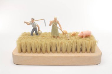 eğlenceli mini figür çiftçi iş