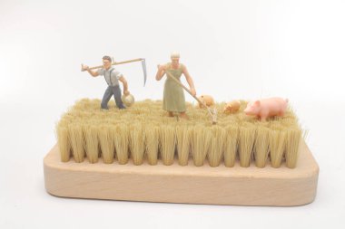 eğlenceli mini figür çiftçi iş