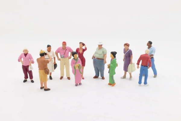 Groupe Figurines Voyage Sur Pied — Photo