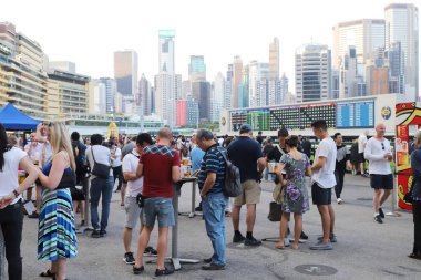 Hong Kong kalabalık ve toplama insanlar