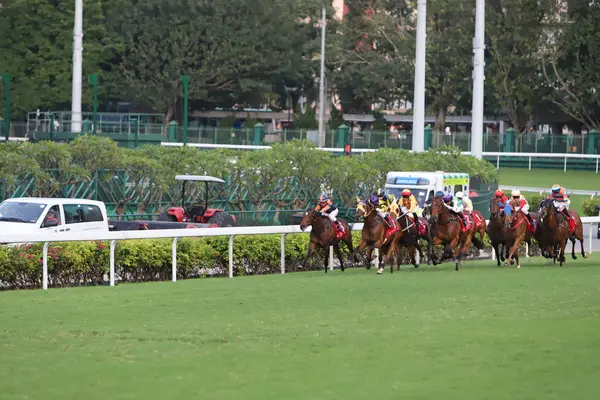 Corrida Cavalos Happy Valley Racecourse — Fotografia de Stock