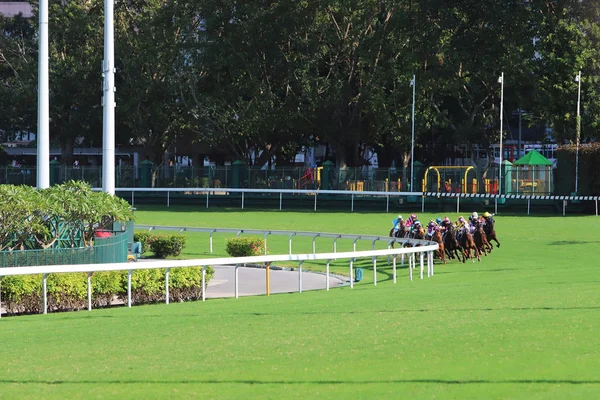 Paardenrennen Happy Valley Race Veld — Stockfoto