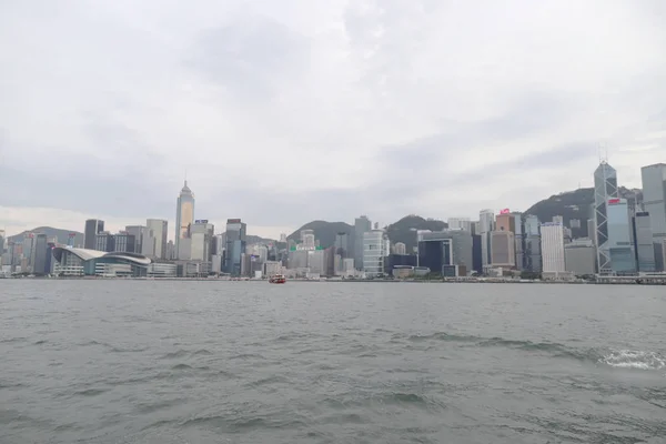 Town Skyscrapers Victoria Harbour — Stock Photo, Image