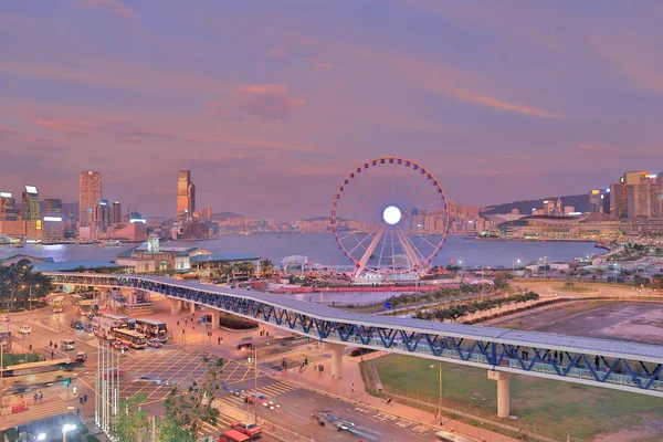 Une Grande Roue Hong Kong New Central Harbor — Photo