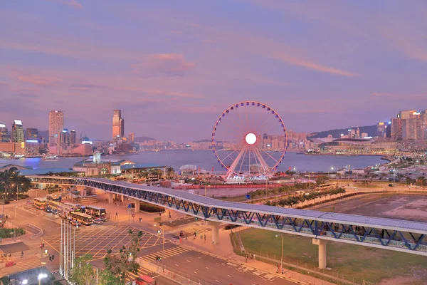 Une Grande Roue Hong Kong New Central Harbor — Photo
