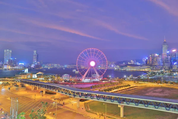 Riesenrad Hongkong Neuen Zentralhafen — Stockfoto