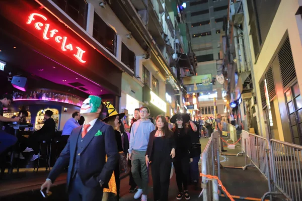 Uma Festa Halloween Lan Kwai Fong — Fotografia de Stock