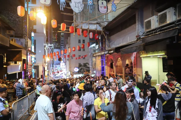 Lan Kwai Fong Ist Ein Beliebtes Auswanderungsziel — Stockfoto