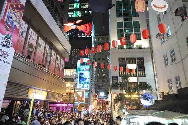 Noche Halloween Lan Kwai Fong — Foto de Stock