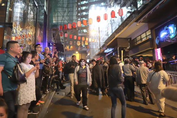 Noite Halloween Lan Kwai Fong — Fotografia de Stock