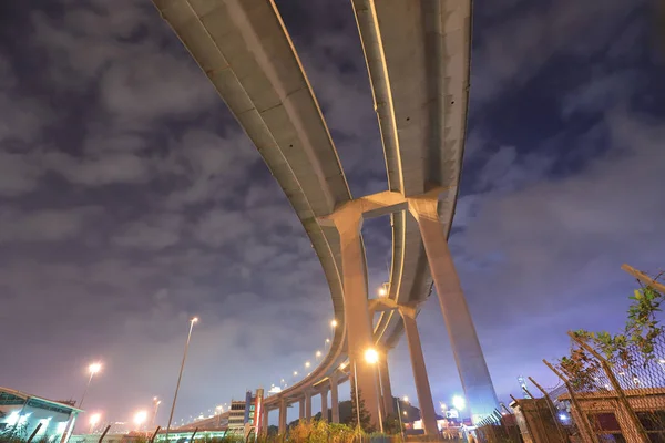 昂船洲大桥的夜景 — 图库照片