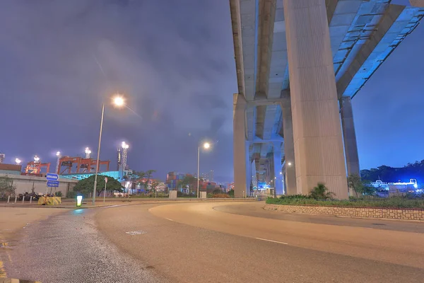 Wgląd Nocy Samojezdny Most — Zdjęcie stockowe