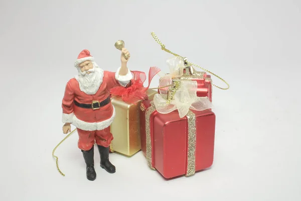 Santa Clause Model Figure Solated White — Stock Photo, Image