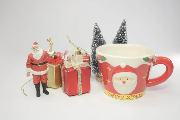 Santa Clause Model Figure Solated White — Stock Photo, Image