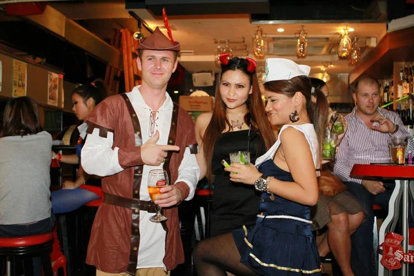 Costume Fantasma Durante Halloween Hong Kong — Foto Stock