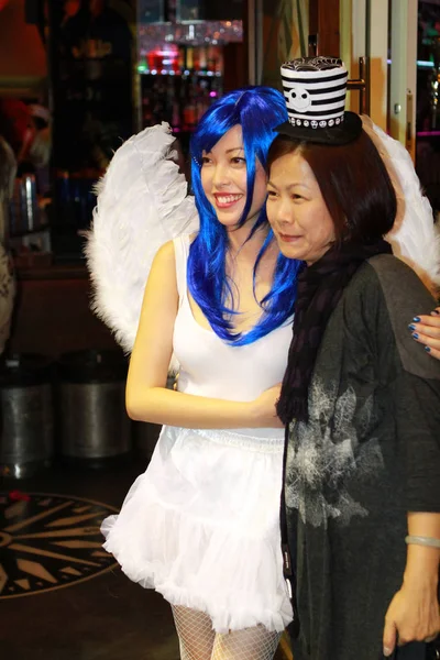 Disfraz Fantasma Durante Halloween Hong Kong —  Fotos de Stock