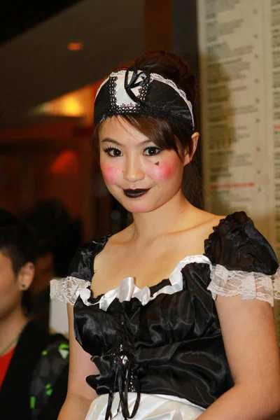 Traje Fantasma Durante Halloween Hong Kong — Fotografia de Stock