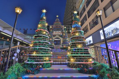 HK manzarası Noel için giyinmiş alır