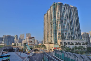 cityscape Hoi Wang Road yüksek bina ile