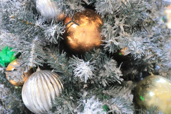 Kerstboom Met Goud Decoratie Winkelen — Stockfoto