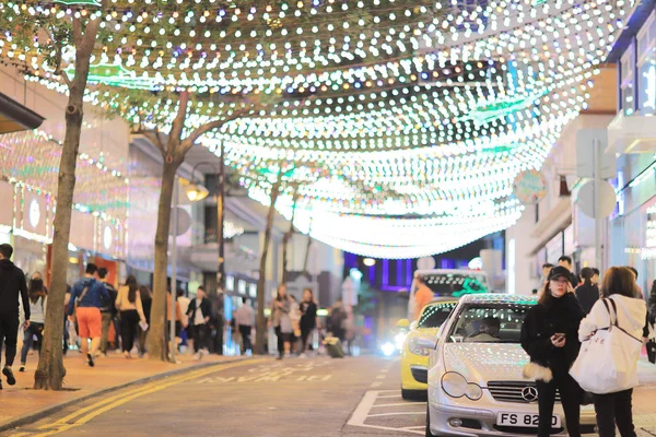 Πόλη Χριστούγεννα Νύχτα Στο Causeway Bay — Φωτογραφία Αρχείου
