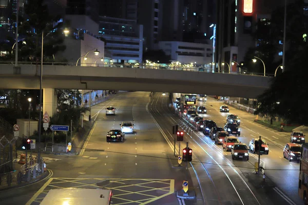 Hong Kong Şehir Gece Aşağı Şehir — Stok fotoğraf