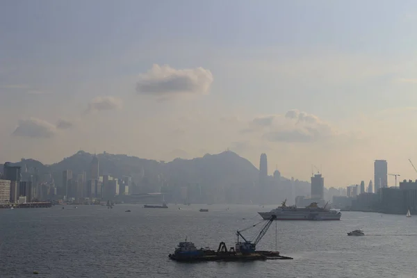 Λιμάνι Του Χονγκ Κονγκ Χρόνο Ημέρας — Φωτογραφία Αρχείου