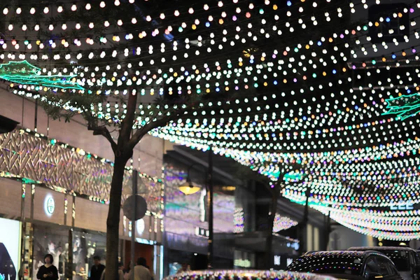 Noche Navidad Ciudad Causeway Bay — Foto de Stock