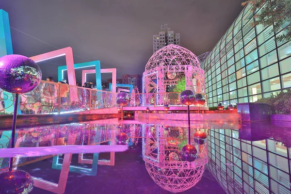 Shatin Cidade Praça Mercado Praça Ilumina — Fotografia de Stock