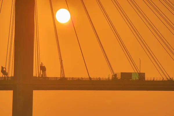 Заход Солнца Мост Тинг Кау — стоковое фото