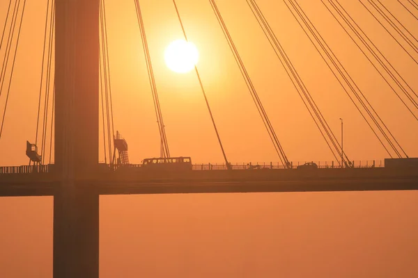 Sun Set Ting Kau Bridge — Stock Photo, Image