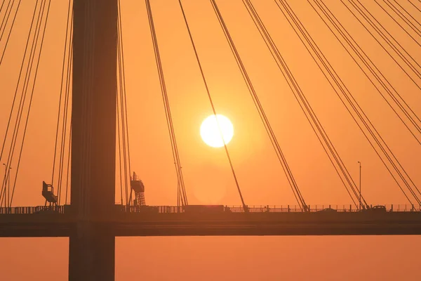 Der Sonnenuntergang Der Ting Kau Bridge — Stockfoto