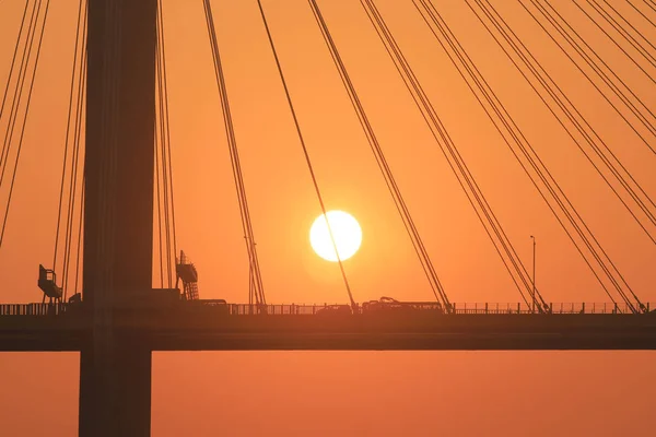 Заход Солнца Мост Тинг Кау — стоковое фото