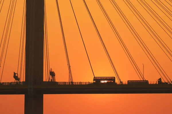 Sun Set Ting Kau Bridge — Stock Photo, Image