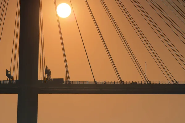 Sun Set Ting Kau Bridge — Stock Photo, Image