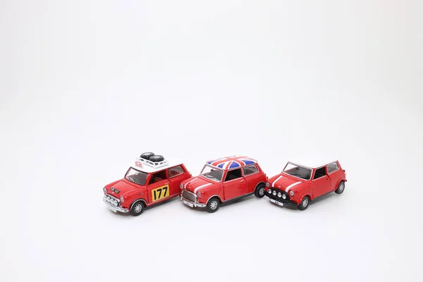 Een Schaal Van Speelgoedauto Mini Cooper — Stockfoto